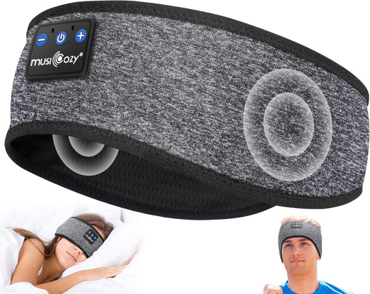Sleep Headphones Bluetooth 5.2 Headband Headphones, Wireless Earphones Music Sleep Earbuds for Side Sleepers Sleeping Eye Mask for Women Men Workout Running Cool Unique Gifts