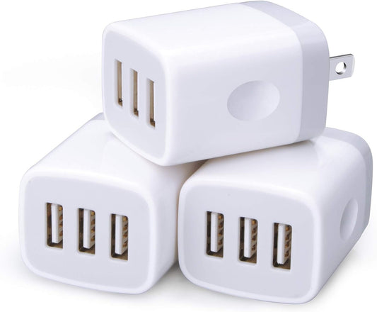 USB Charging Plug, Wall Charger Adapter,  3Pack Universal Travel 3.1A 3Muti Port Fast Charging Block Compatible with Iphone 15 14 13 12 SE 11 Xs Pro,Samsung Galaxy S23 S22 S21 S20 Ultra, Google