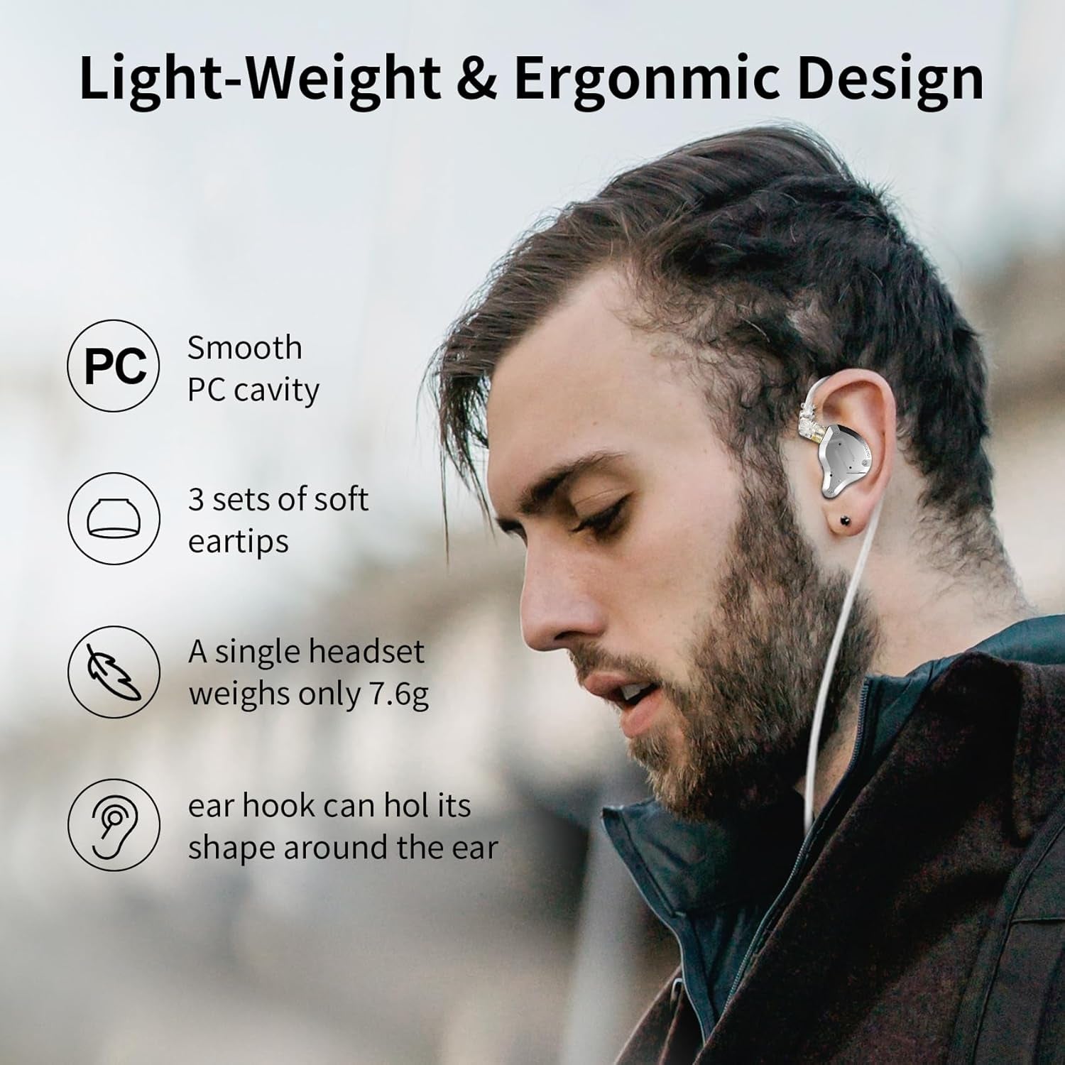 KZ ZS10 Pro in Ear Monitor Earbuds Headphone, Hifi KZ Earphone with 4BA and 1DD Drivers, KZ Upgraded ZS10 Pro with Detachable 0.75Mm 2 Pin 6N OFC Cable (Black No Mic)