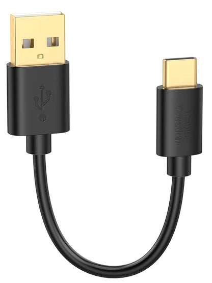 USB C to USB Cable Short  USB C to USB a Short 6 Inch USB C Cable Fast Charging 3A USB a to USB C Short 480Mbps Data for Power Bank Stylus Pen S21 S20 Pixel Gopro Hero 0.15M Black