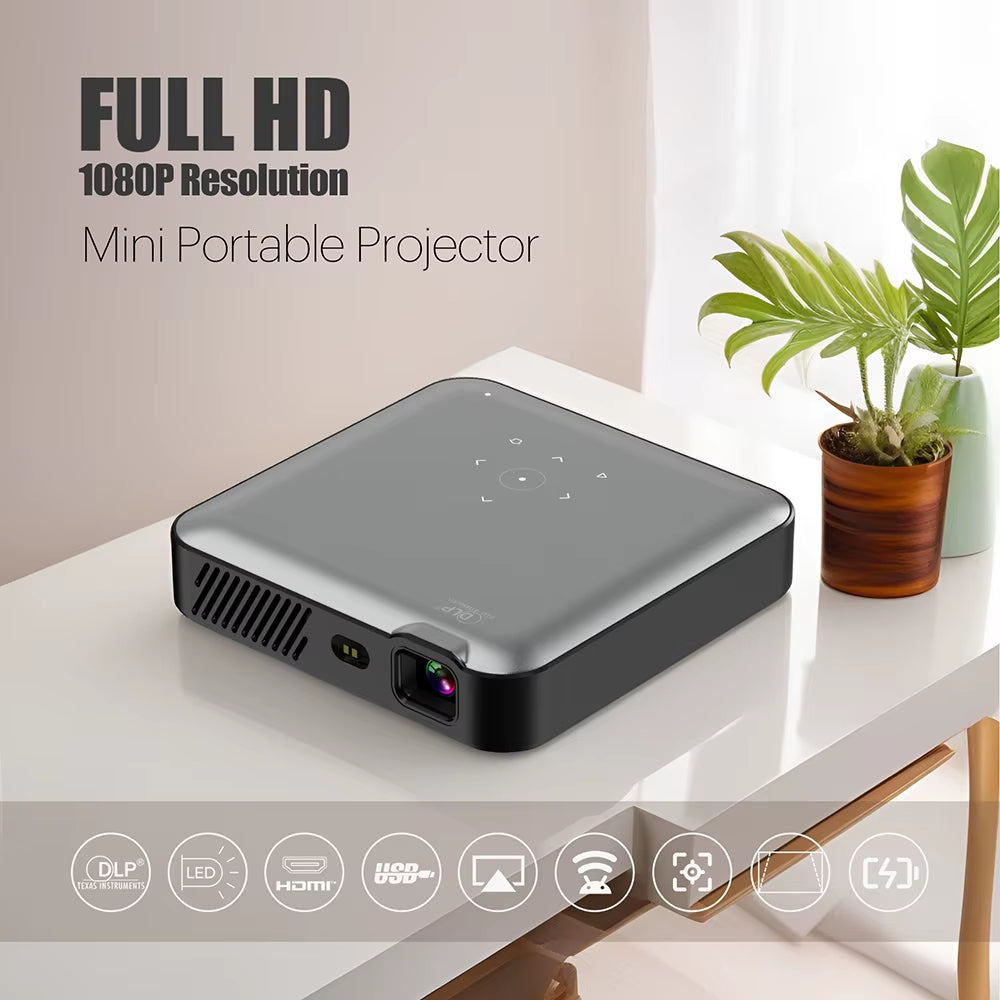 Full HD 4K 3D Smart Projector Auto Focus Android 9.0 5G Wifi DLP Proyector 10500Mah Battery Mobile Smartphone Beamer